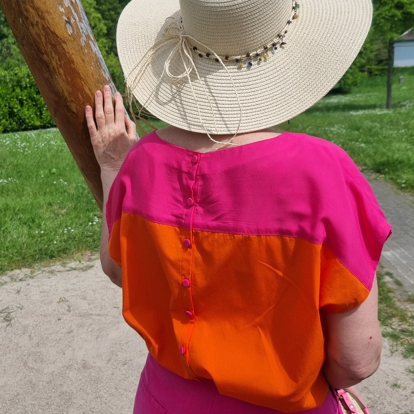 PEONY - Bluse mit Knopfleiste im Rücken - Gr. 34-56