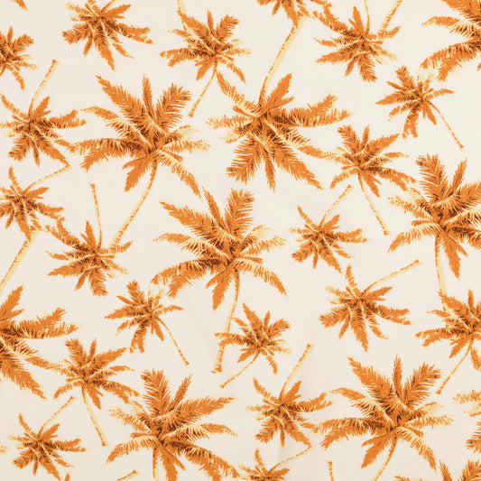 VISKOSE POPELINE PALMEN WEIß