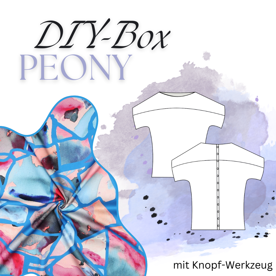 NÄHBOX | Bluse PEONY | RESONATE NEON | NERIDA HANSEN - BLAU (mit Werkzeug)