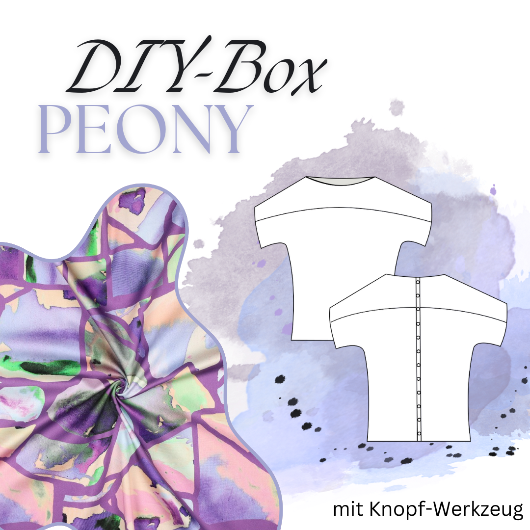 NÄHBOX | Bluse PEONY | RESONATE NEON | NERIDA HANSEN - LILA (mit Knopfwerkzeug)