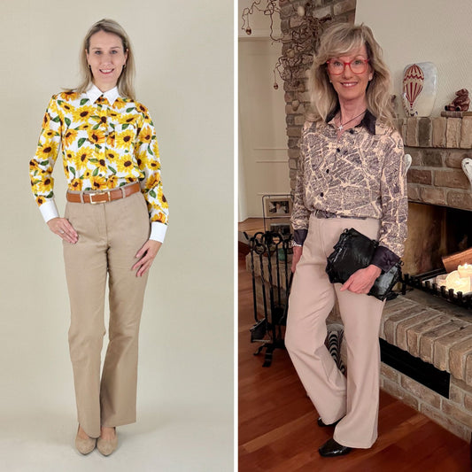 PDF-Schnittmuster Outfit-Bundle: Hemdbluse RENA & Hose CARO (Gr. 34-48)