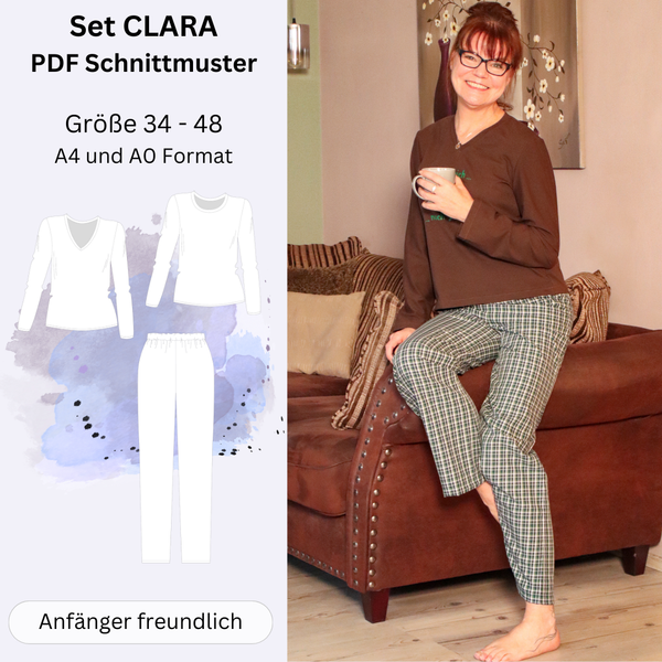 Schnittmuster Pyjama-Set CLARA | Gr. 34-48 (PDF)