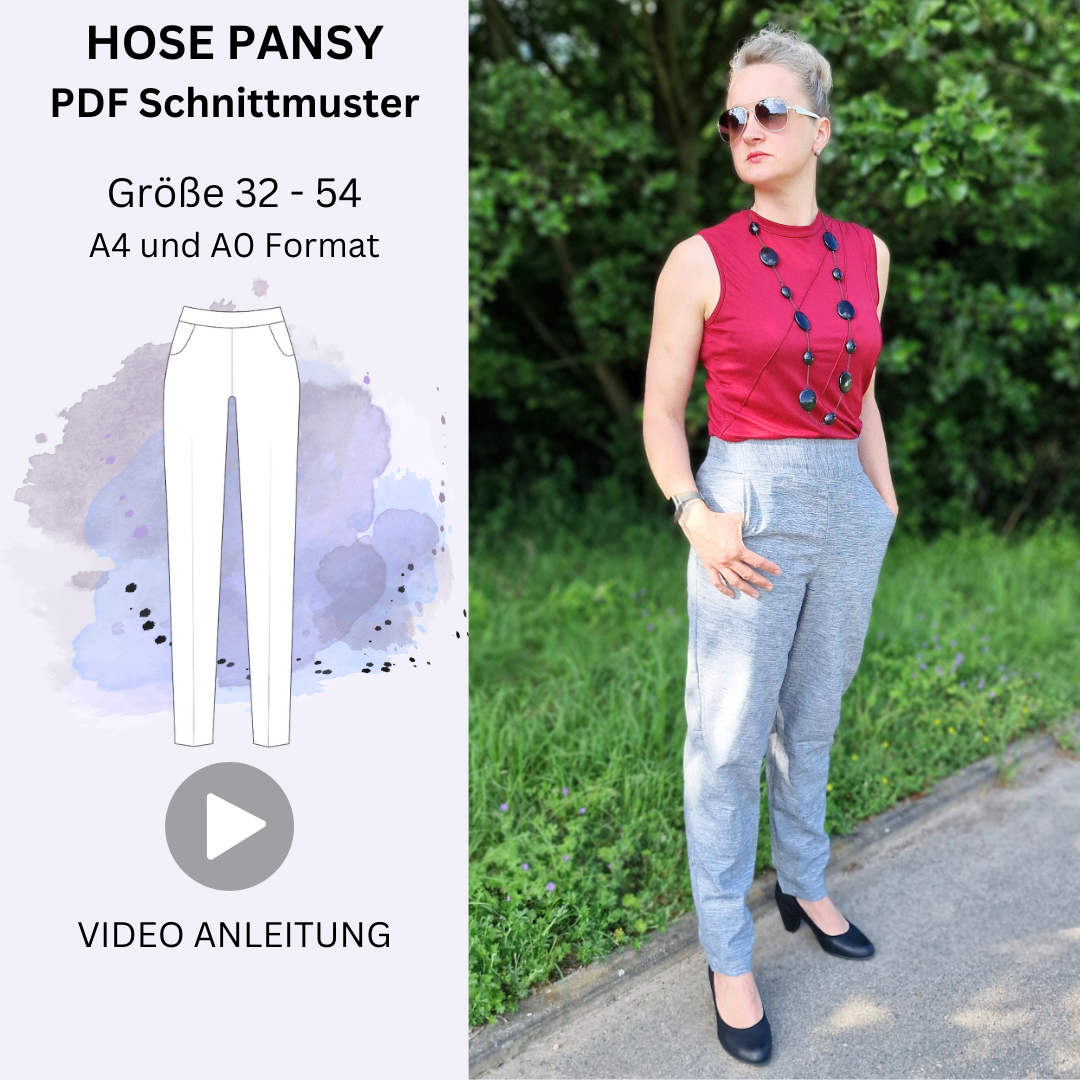 PANSY - Hose mit hohem Bund seitlichen Reißverschluss - Gr. 32-54