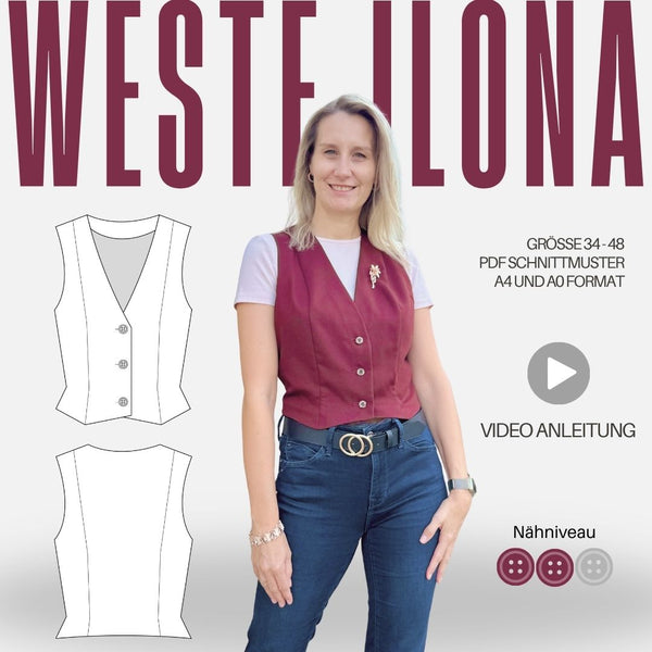 Schnittmuster Weste ILONA | Gr. 34-48 (PDF)