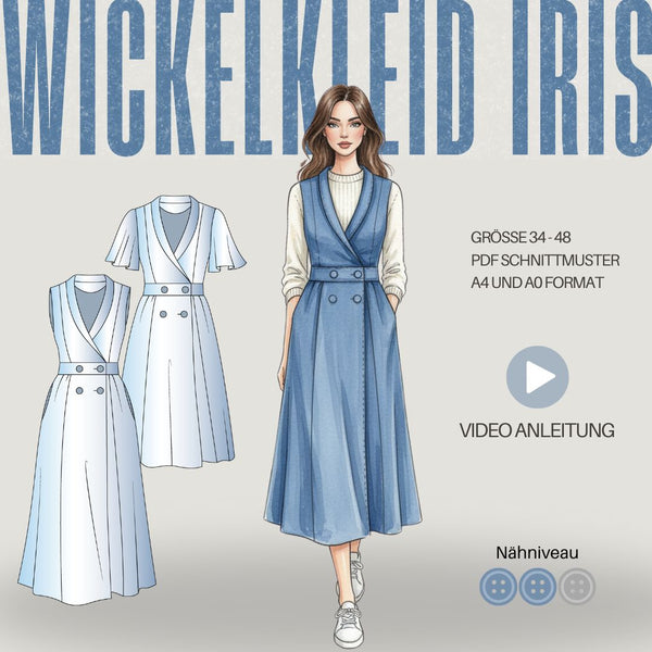 Schnittmuster Wickelkleid IRIS | Gr. 34–48 (PDF)