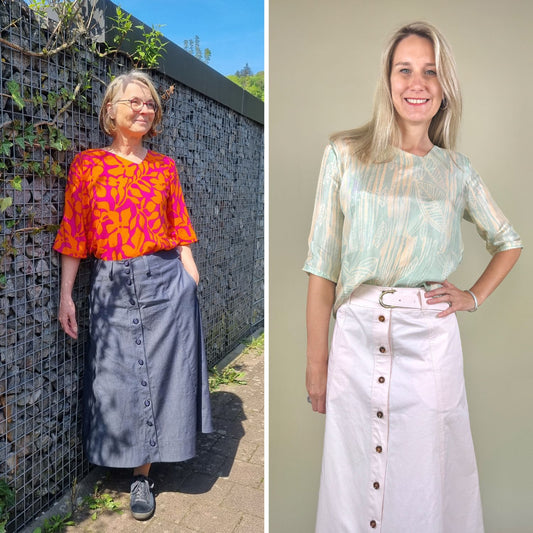 Schnittmuster CELINE & DENISE - Blusenshirt und Midirock im Set - Gr. 34-48