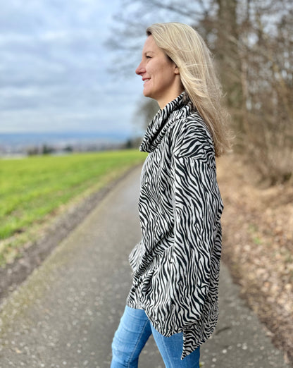 Nähanleitung HAZEL - Kuschel Pullover mit Schalkragen | Gr. 34-44 (PDF)