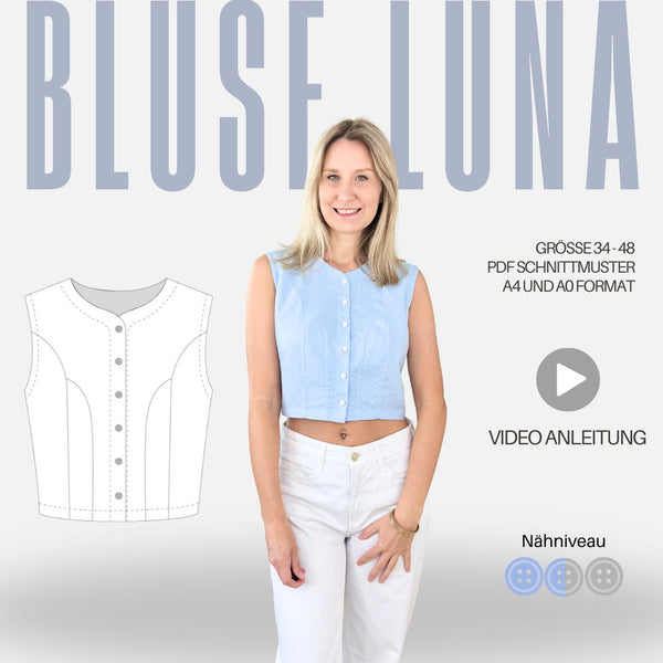 Schnittmuster Bluse LUNA | Gr. 34–48 (PDF)