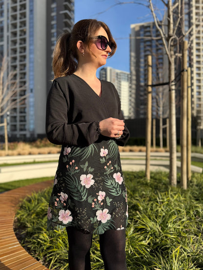 Schnittmuster Kleid ELISA - mit V-Ausschnitt, Wickeloptik und Ärmelvarianten | Gr. 34-48 (PDF)