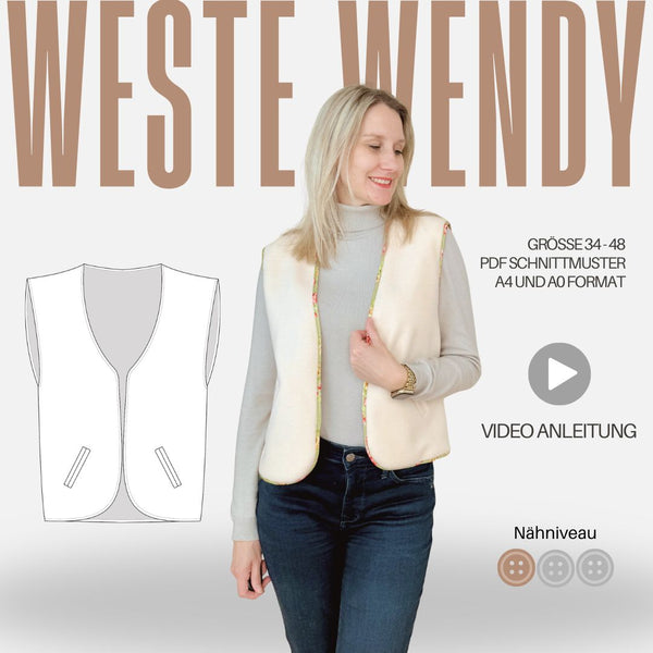 Schnittmuster Weste WENDY | Gr. 34-48 (PDF)