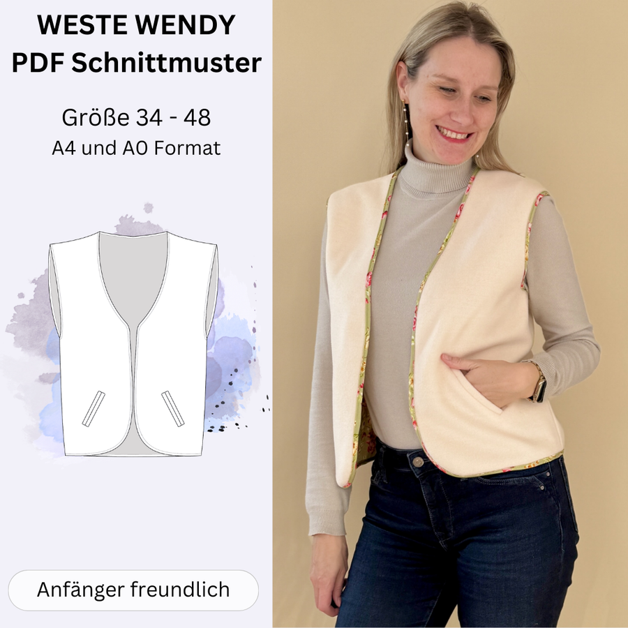 Schnittmuster Weste WENDY | Gr. 34-48 (PDF)