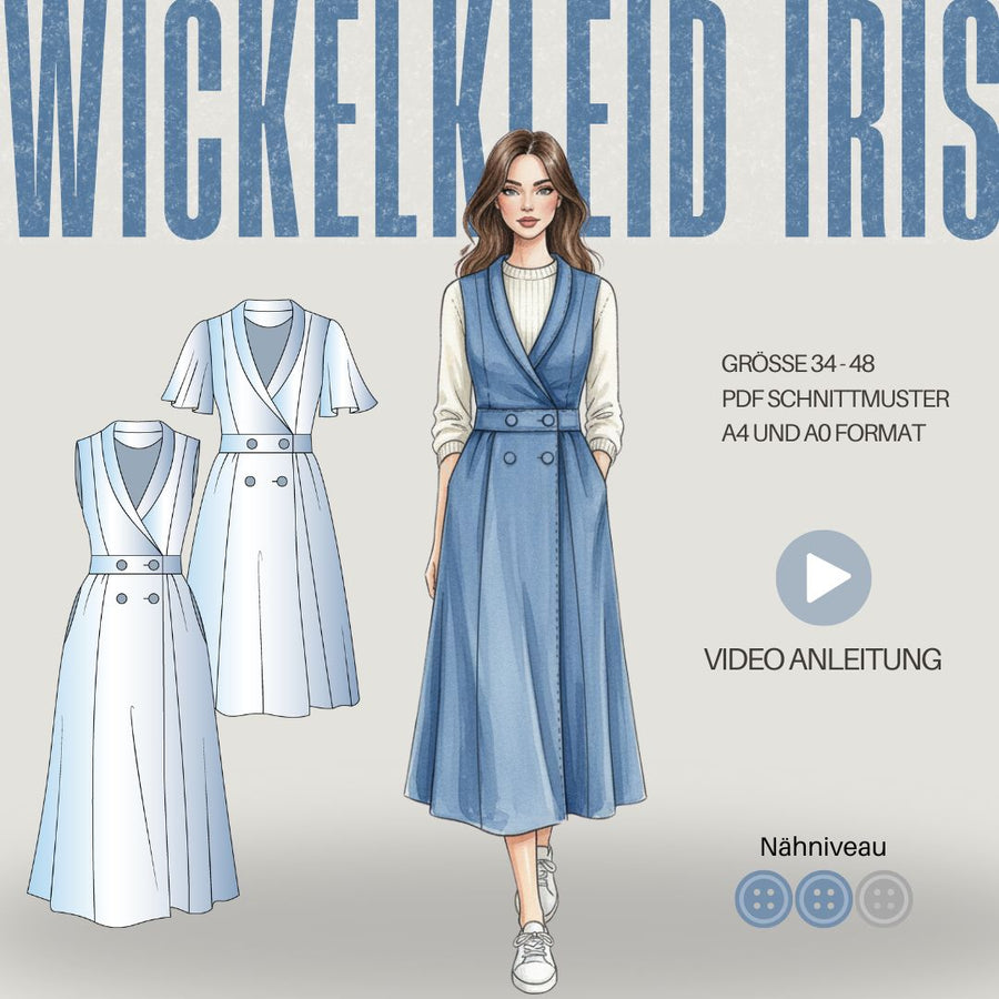 Schnittmuster Wickelkleid IRIS | Gr. 34–48 (PDF)