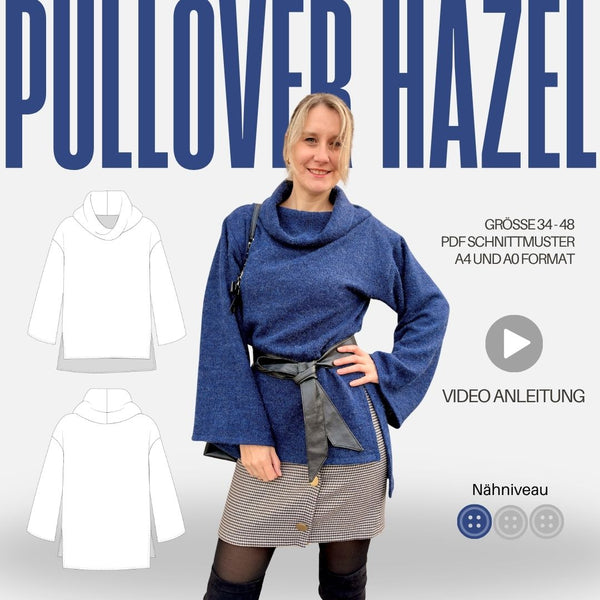 Schnittmuster Pullover HAZEL | Gr. 34-48 (PDF)