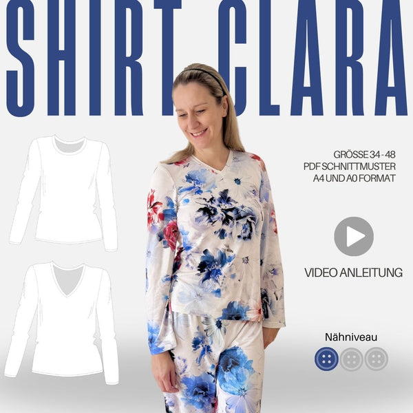 Schnittmuster Langarmshirt CLARA | Gr. 34-48 (PDF)